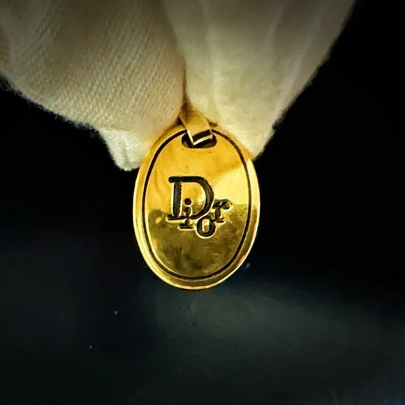 Authentic  vintage Dior Black Leather shoulder bag with Gold Accents make offer - Picture 8 of 17